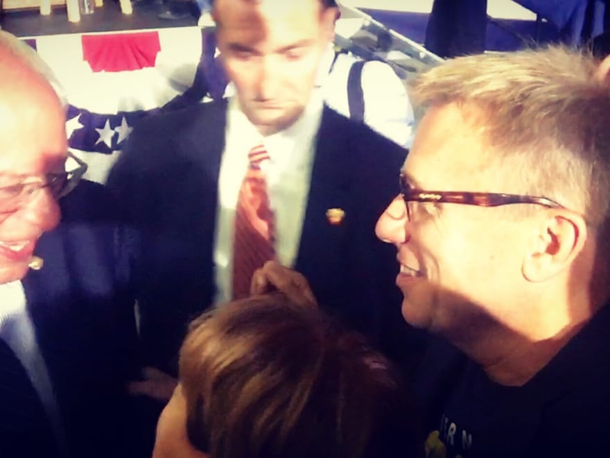 Cary Harrison with Bernie Sanders