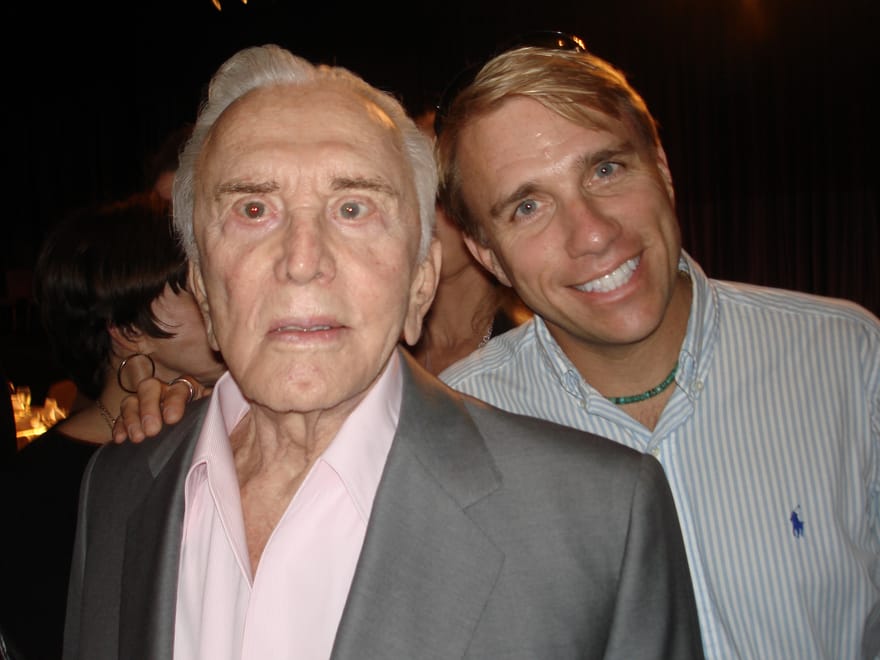 Cary Harrison with Kirk Douglas